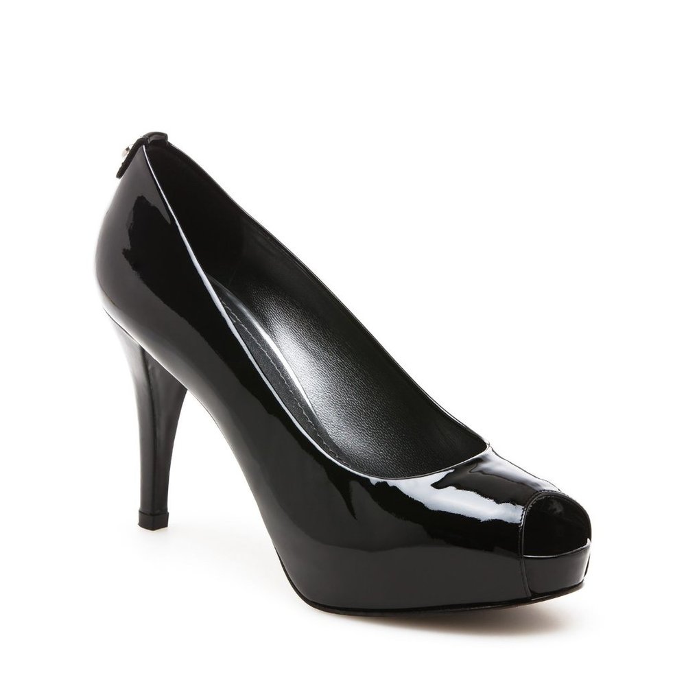 Stuart Weitzman Black Patent Platform Heel 8.5